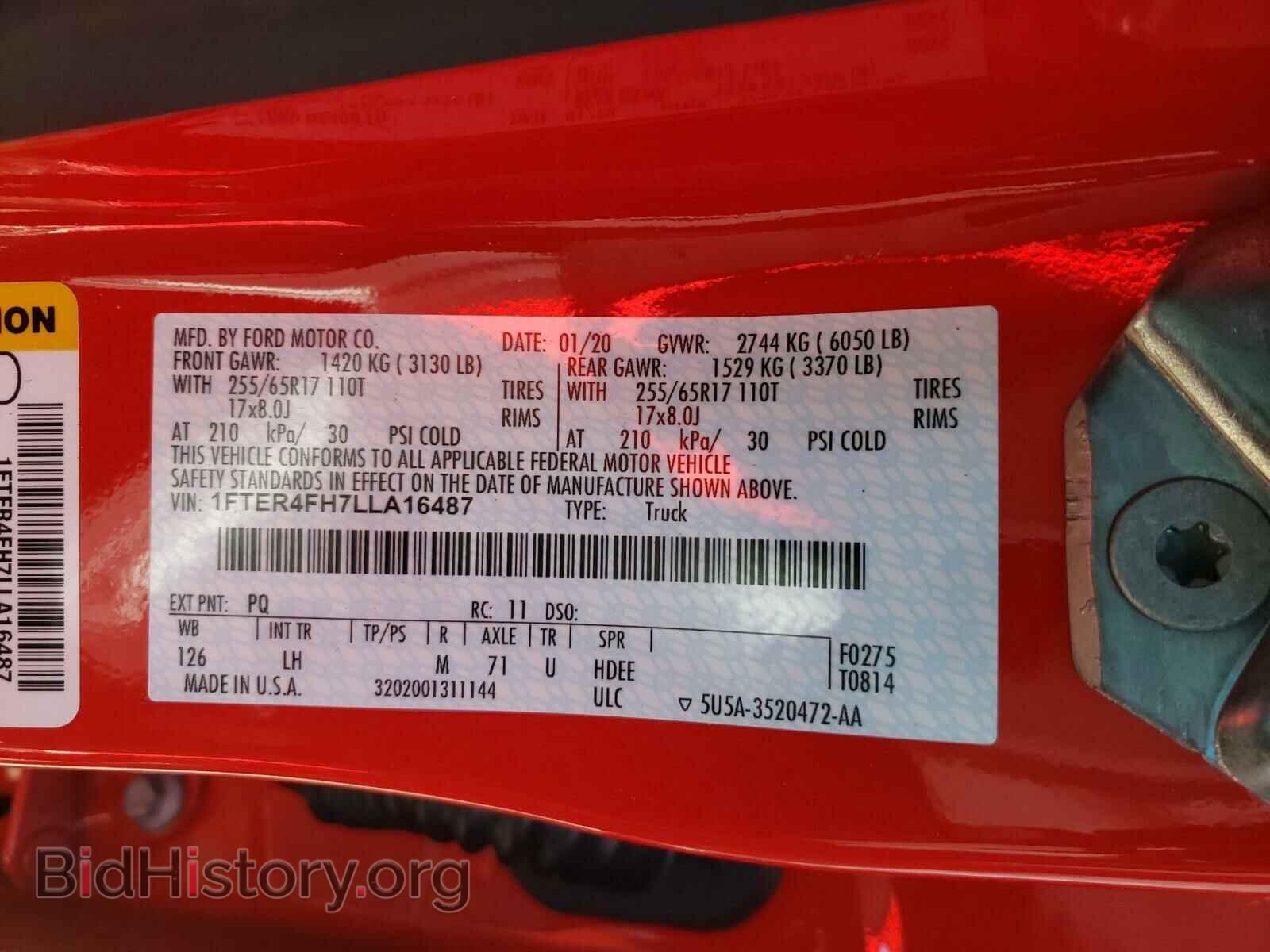 2020 FORD RANGER - VIN: 1FTER4FH7LLA16487 - Фото 10