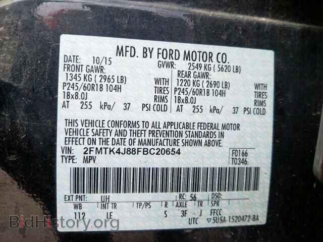 2015 FORD EDGE - VIN: 2FMTK4J88FBC20654 - Photo 10