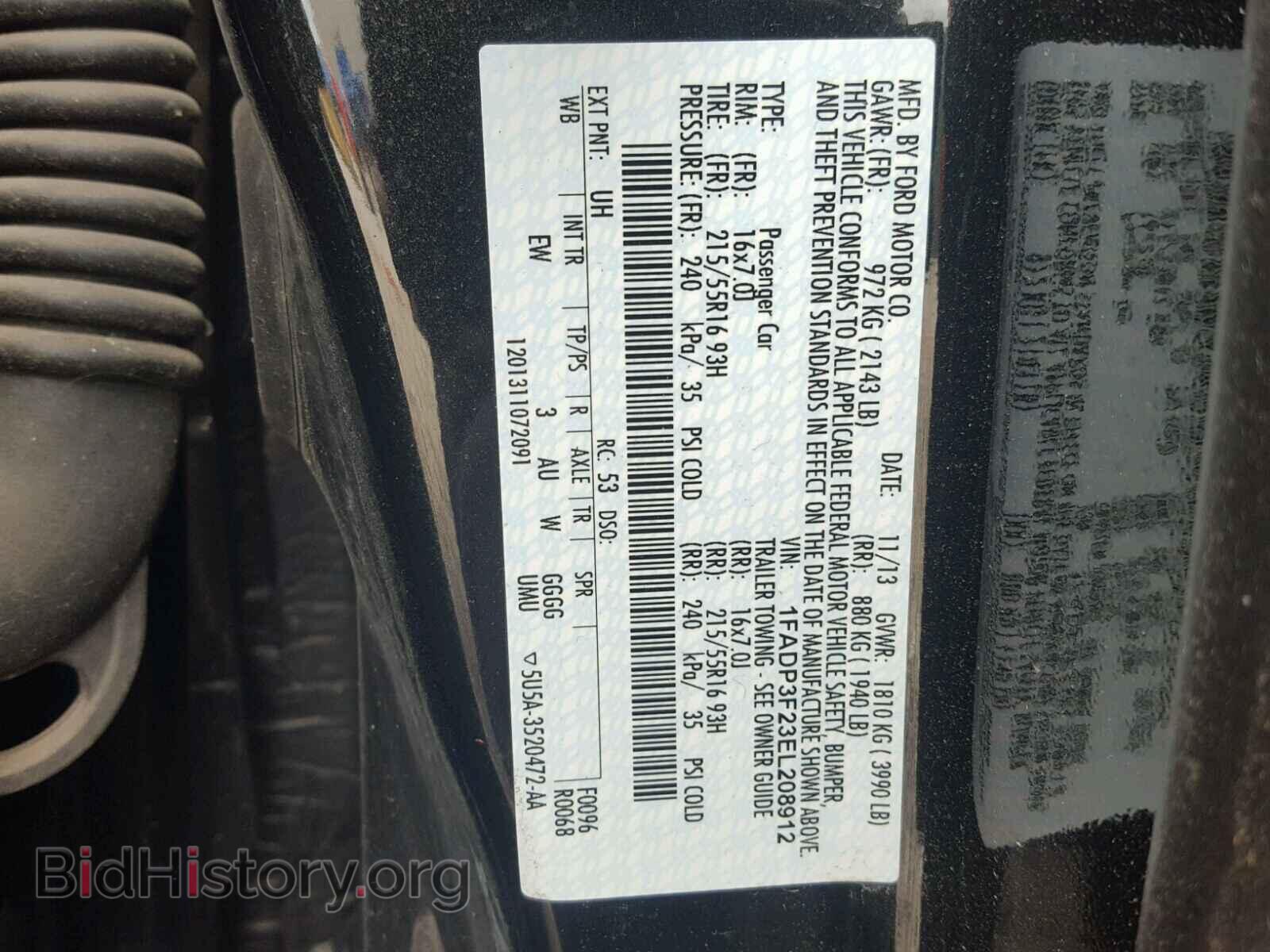 2014 FORD FOCUS - VIN: 1FADP3F23EL208912 - Фото 10