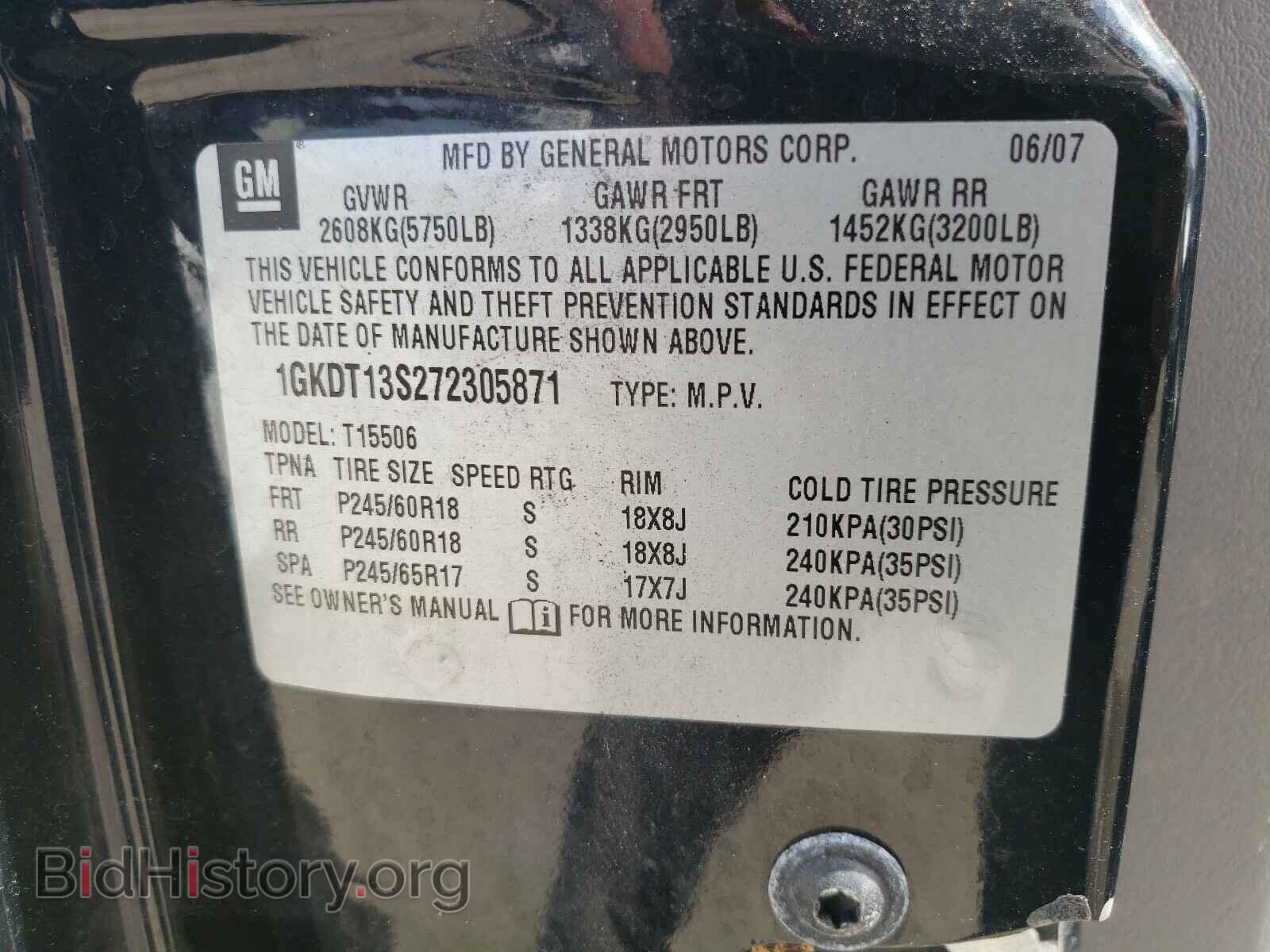 2007 GMC ENVOY - VIN: 1GKDT13S272305871 - Фото 10