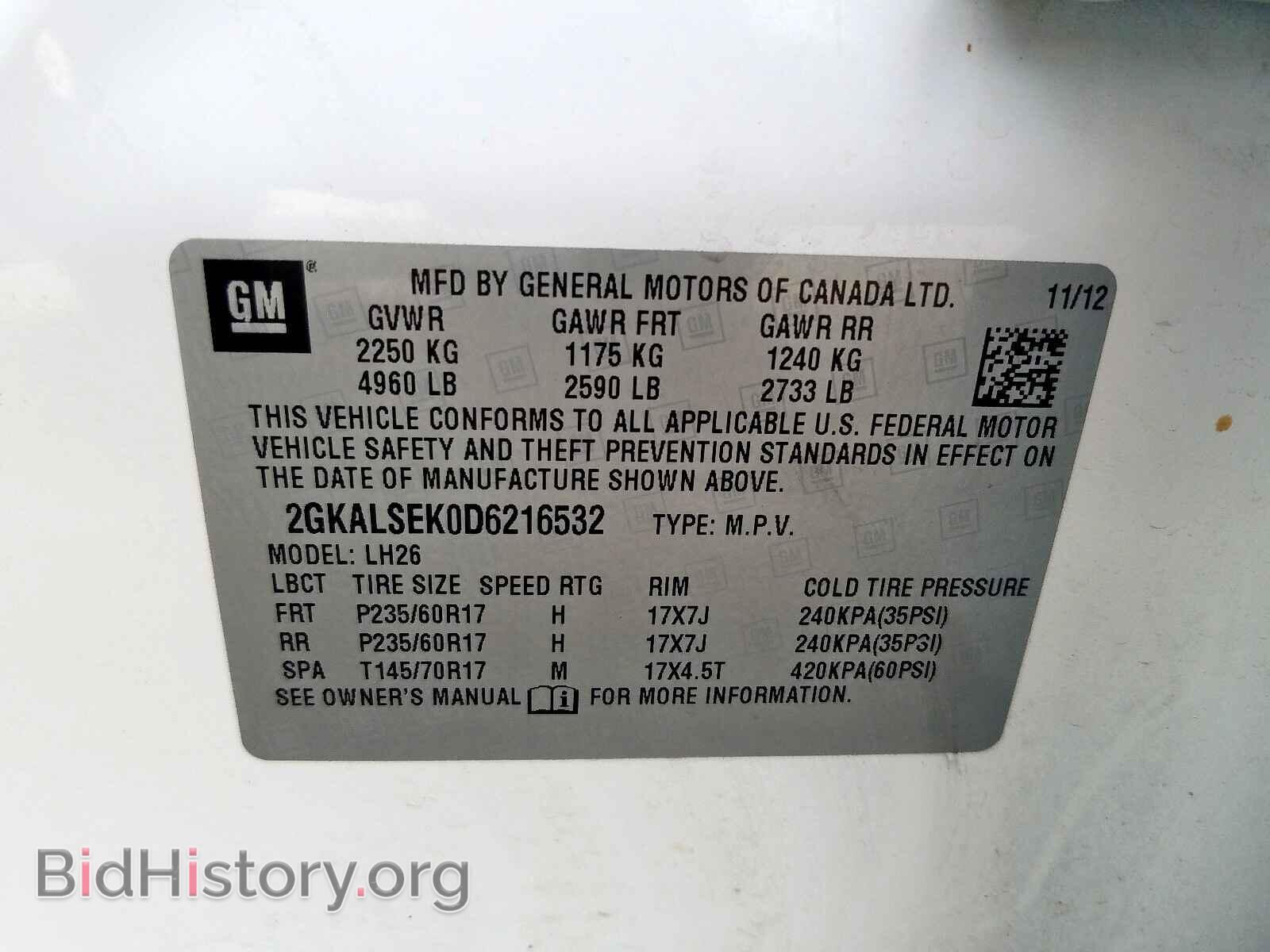 2013 GMC TERRAIN - VIN: 2GKALSEK0D6216532 - Photo 10