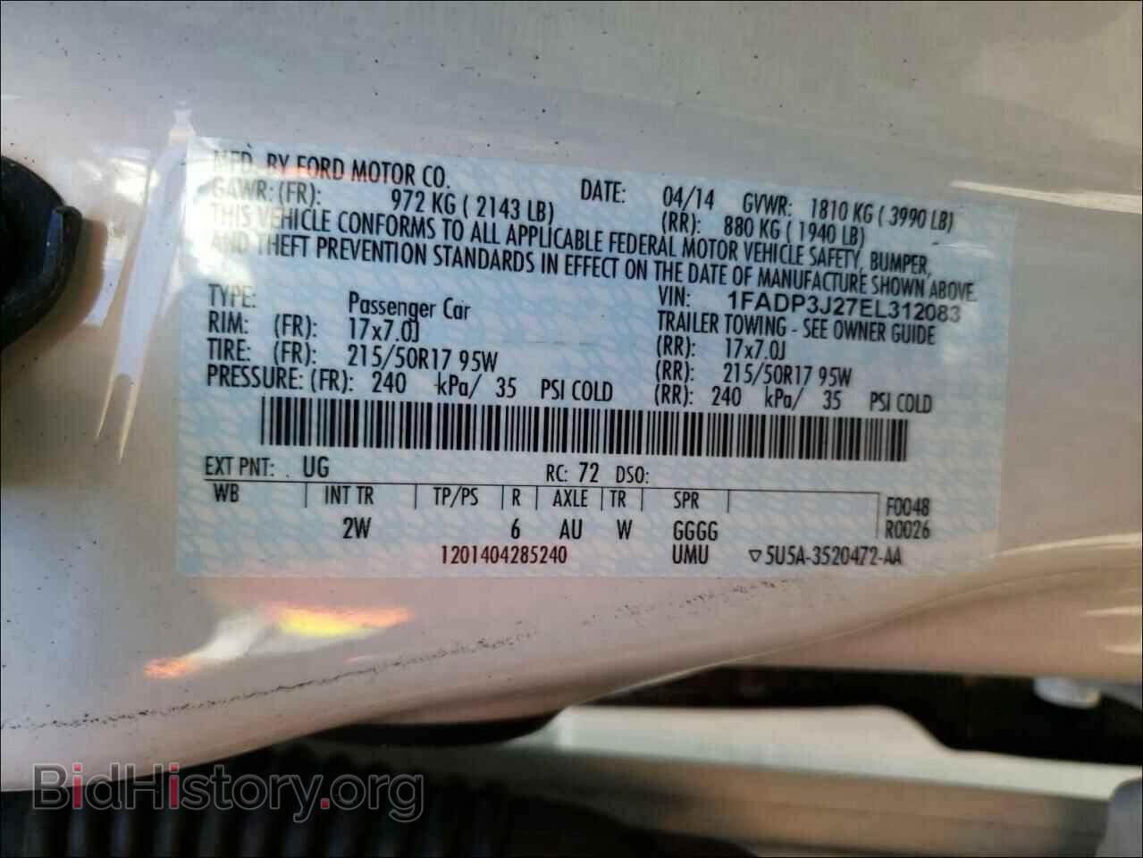 2014 FORD FOCUS - VIN: 1FADP3J27EL312083 - Фото 10