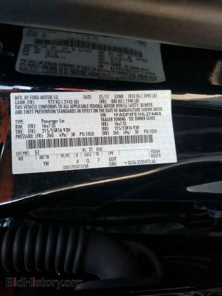 2017 FORD FOCUS - VIN: 1FADP3FE1HL274468 - Фото 10