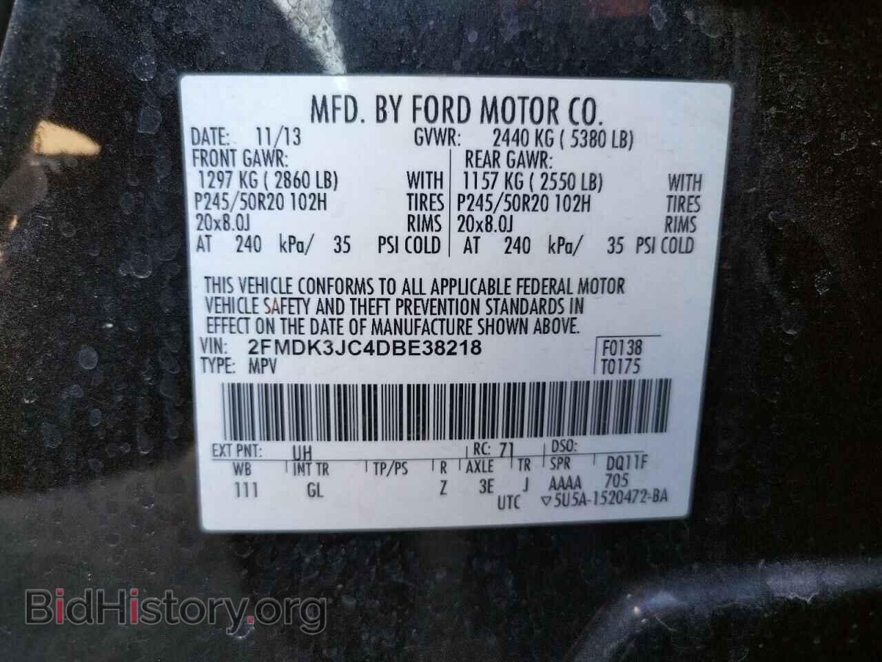2013 FORD EDGE - VIN: 2FMDK3JC4DBE38218 - Photo 10