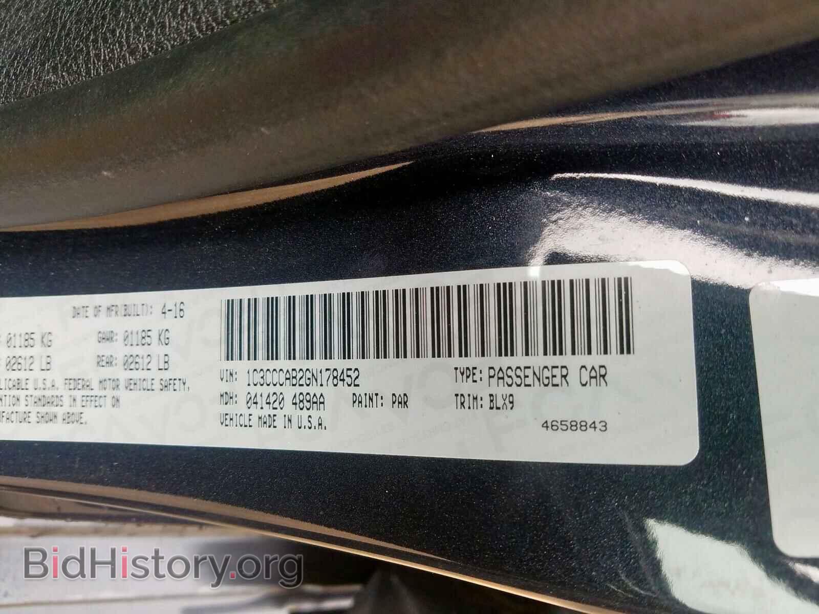 2016 CHRYSLER 200 - VIN: 1C3CCCAB2GN178452 - Photo 10