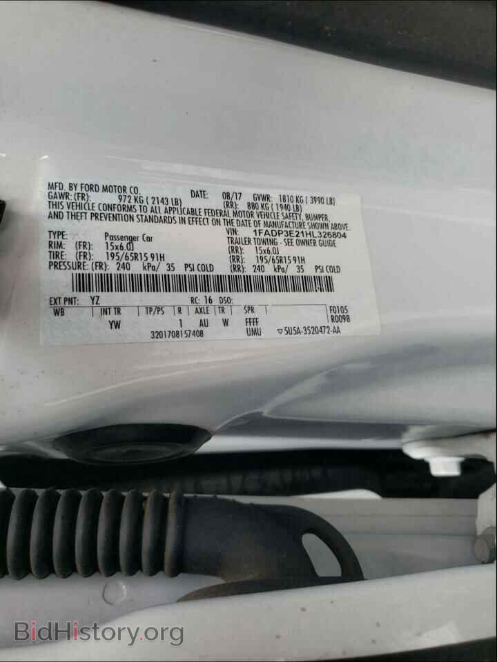2017 FORD FOCUS - VIN: 1FADP3E21HL326804 - Фото 10