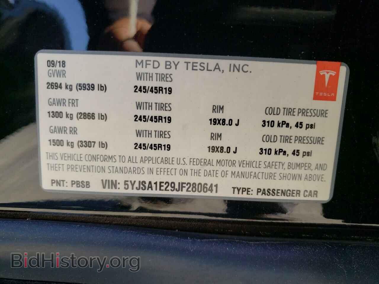 2018 TESLA MODEL S - VIN: 5YJSA1E29JF280641 - Photo 10