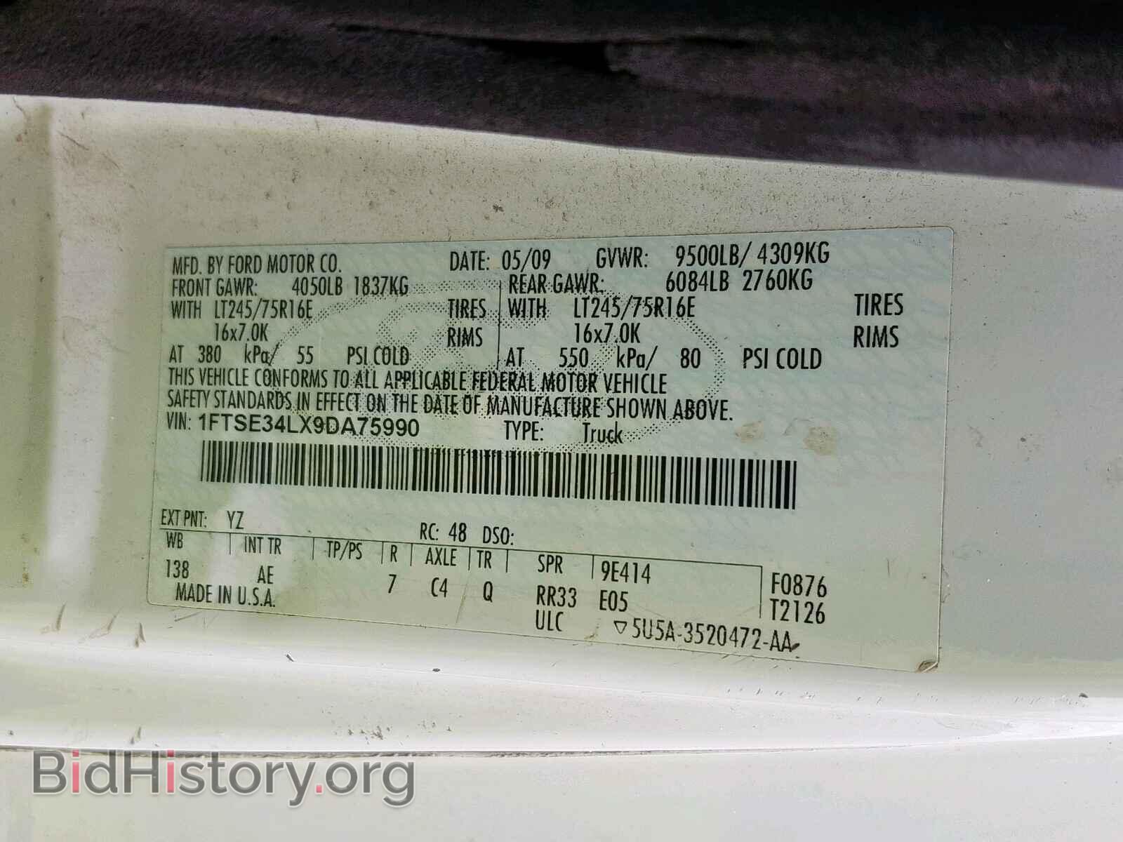 2009 FORD ECONOLINE - VIN: 1FTSE34LX9DA75990 - Фото 10