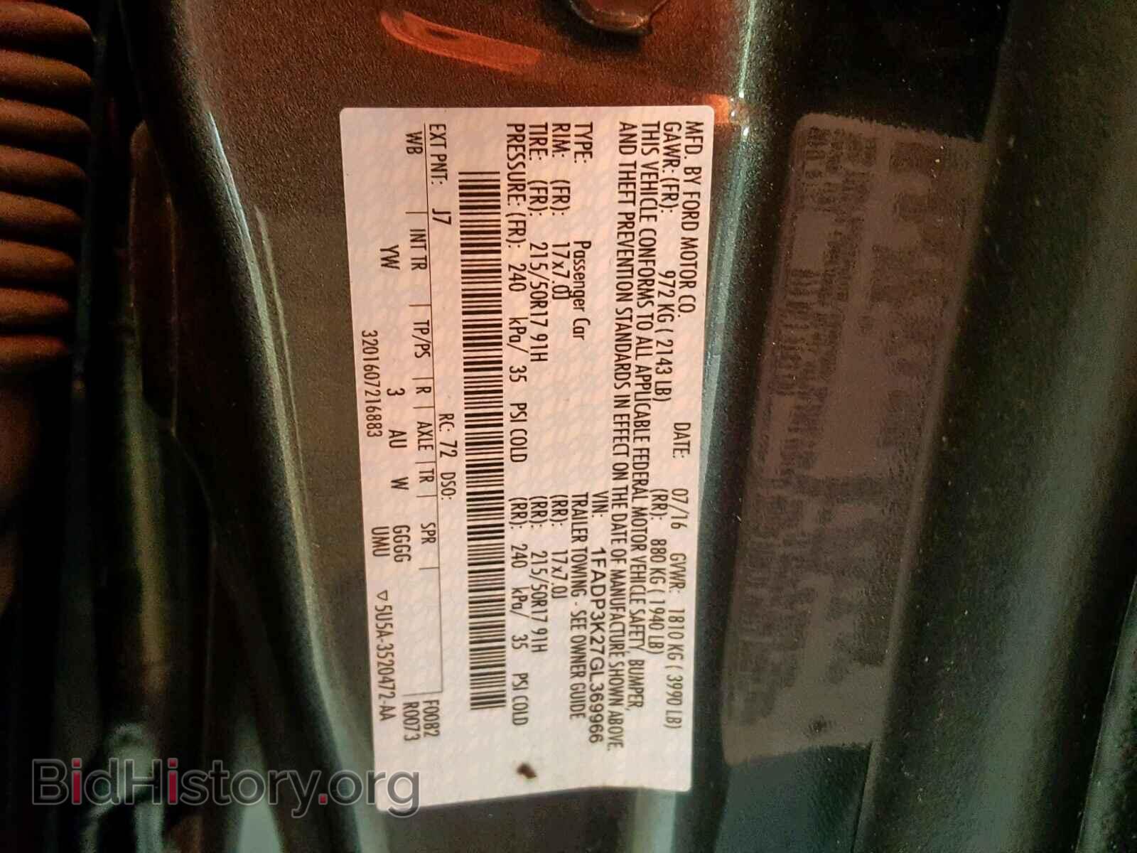 2016 FORD FOCUS SE - VIN: 1FADP3K27GL369966 - Фото 10