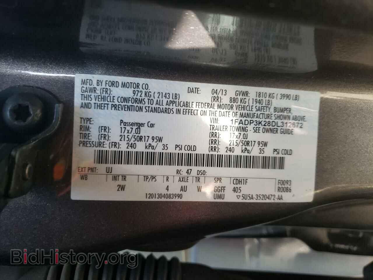 2013 FORD FOCUS - VIN: 1FADP3K28DL312672 - Photo 10