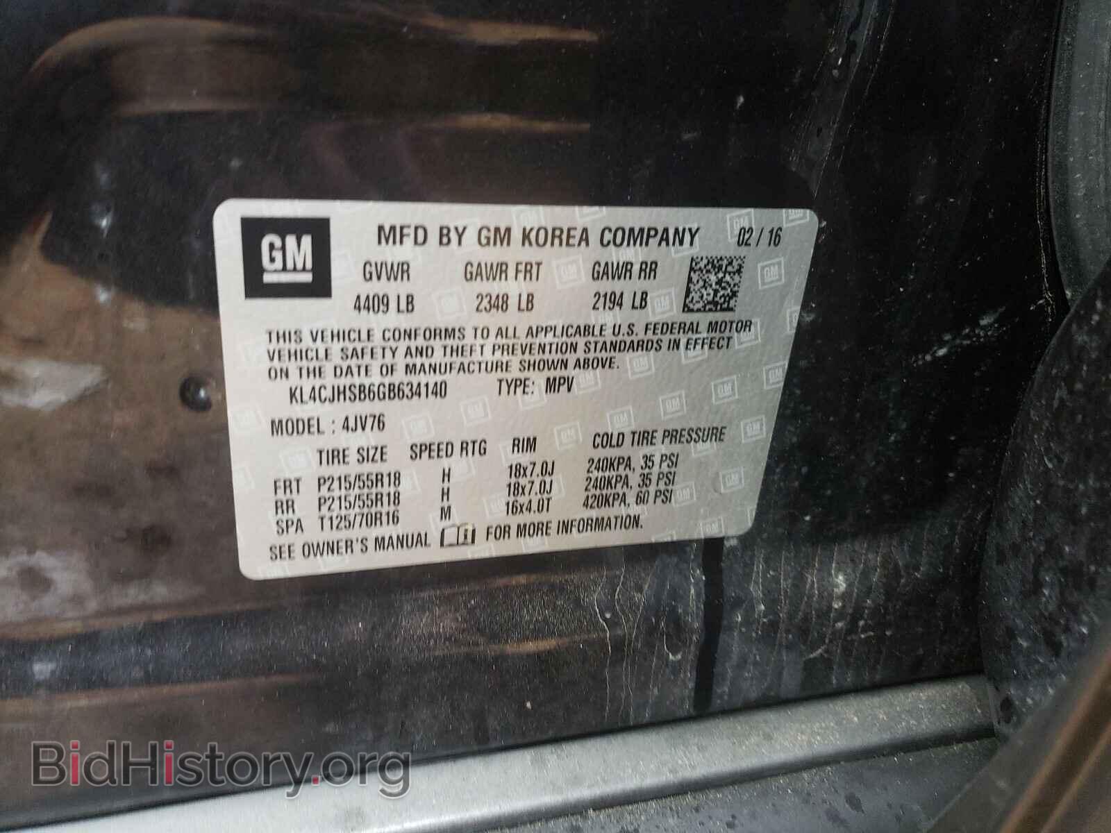 2016 BUICK ENCORE - VIN: KL4CJHSB6GB634140 - Фото 10