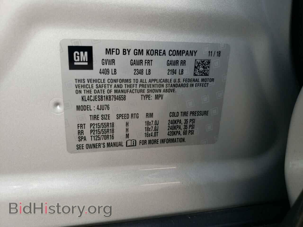 2019 BUICK ENCORE - VIN: KL4CJESB1KB794658 - Фото 10