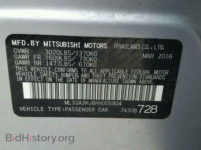 2017 MITSUBISHI MIRAGE - VIN: ML32A3HJ6HH005904 - Фото 10