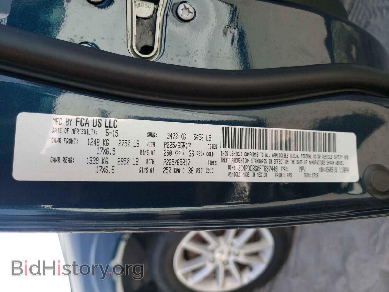 2015 DODGE JOURNEY - VIN: 3C4PDCBG0FT697440 - Фото 10