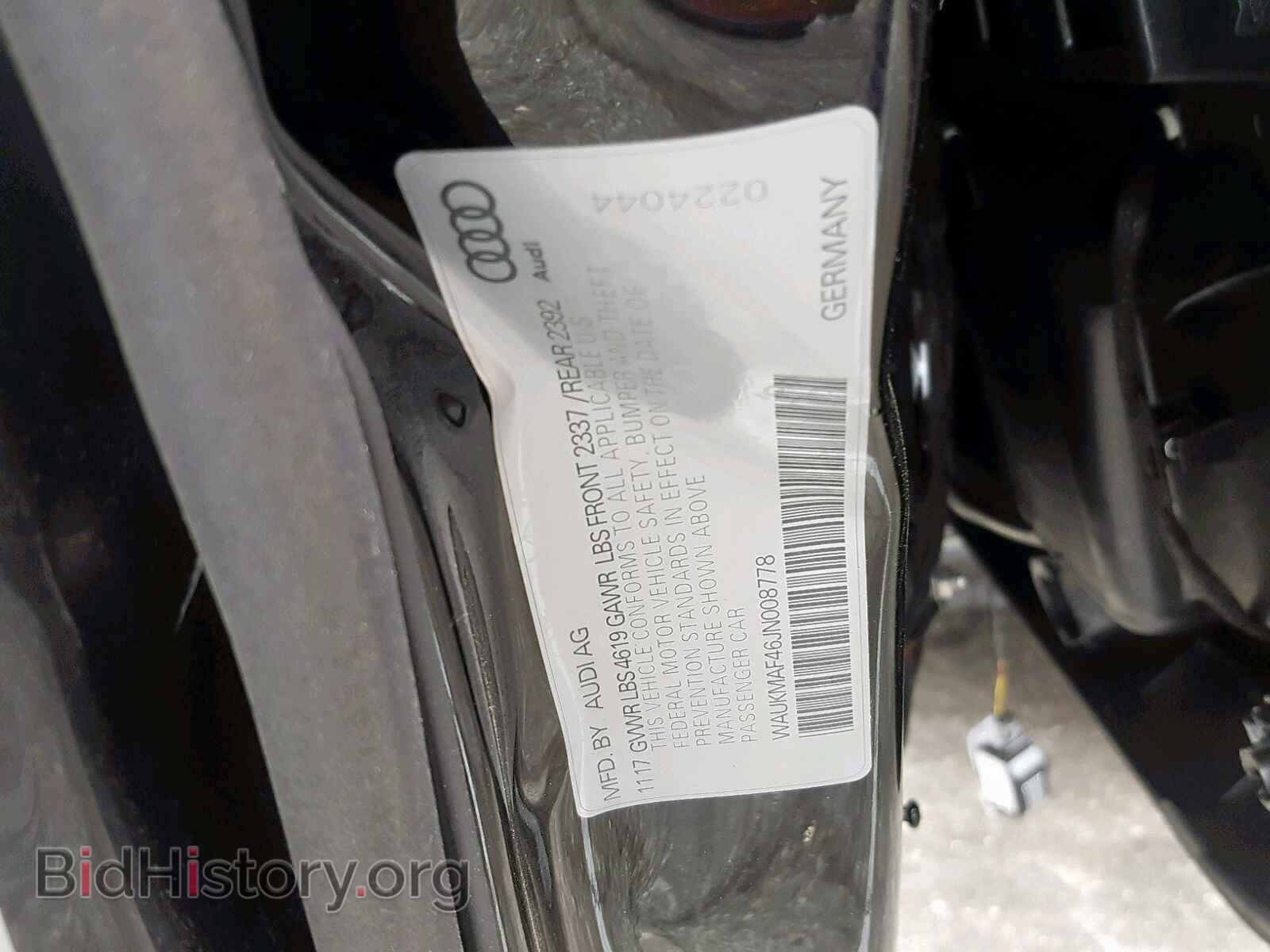 2018 AUDI A4 - VIN: WAUKMAF46JN008778 - Фото 10