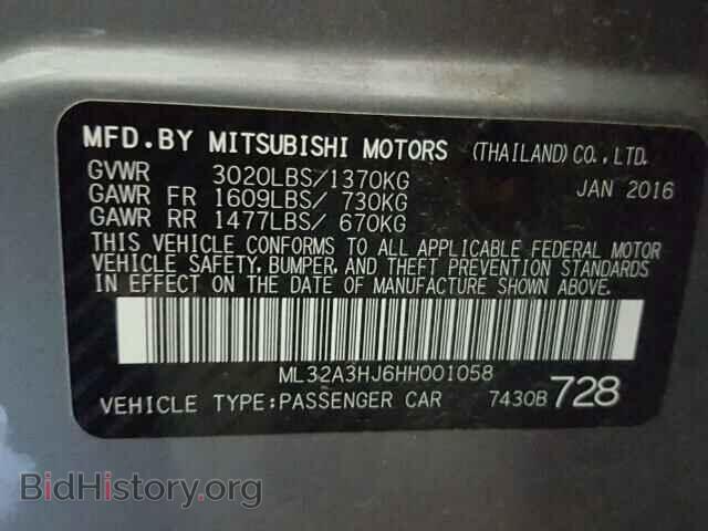 2017 MITSUBISHI MIRAGE - VIN: ML32A3HJ6HH001058 - Фото 10