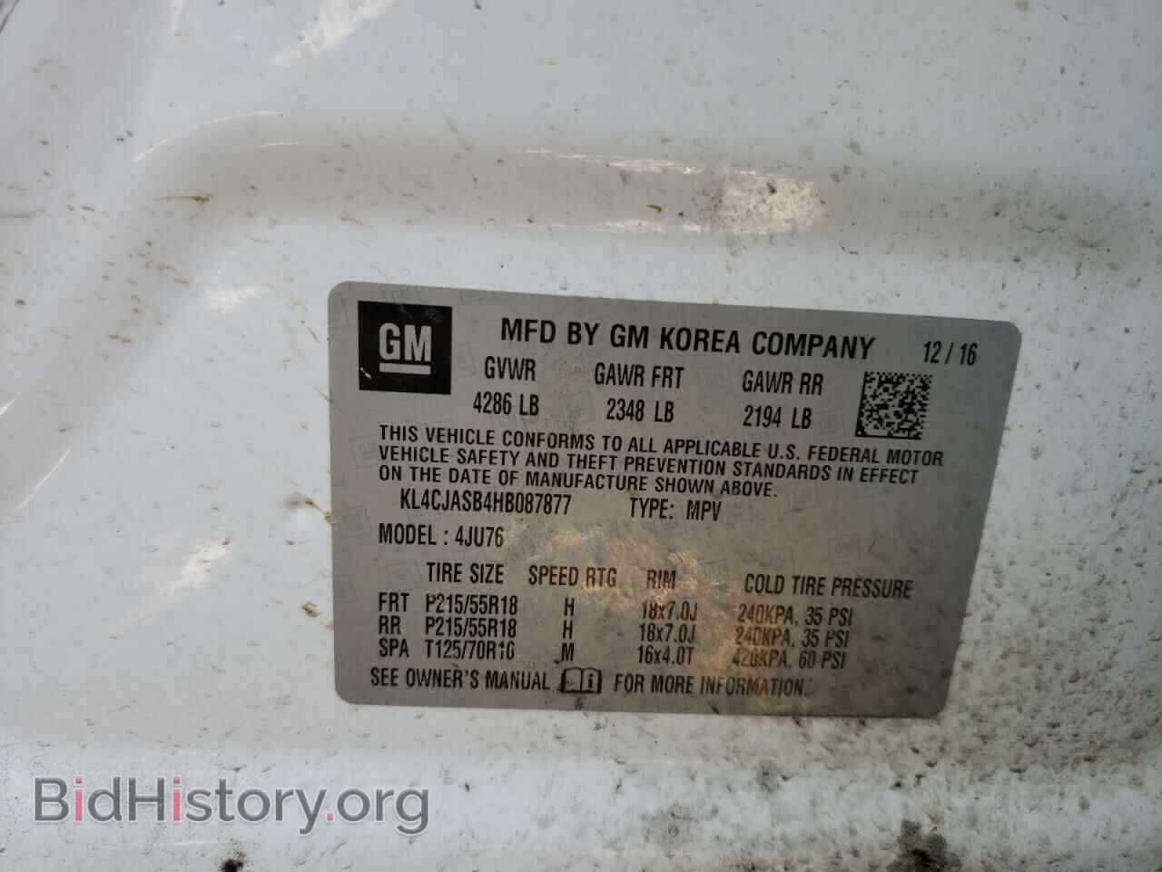 2017 BUICK ENCORE - VIN: KL4CJASB4HB087877 - Фото 10