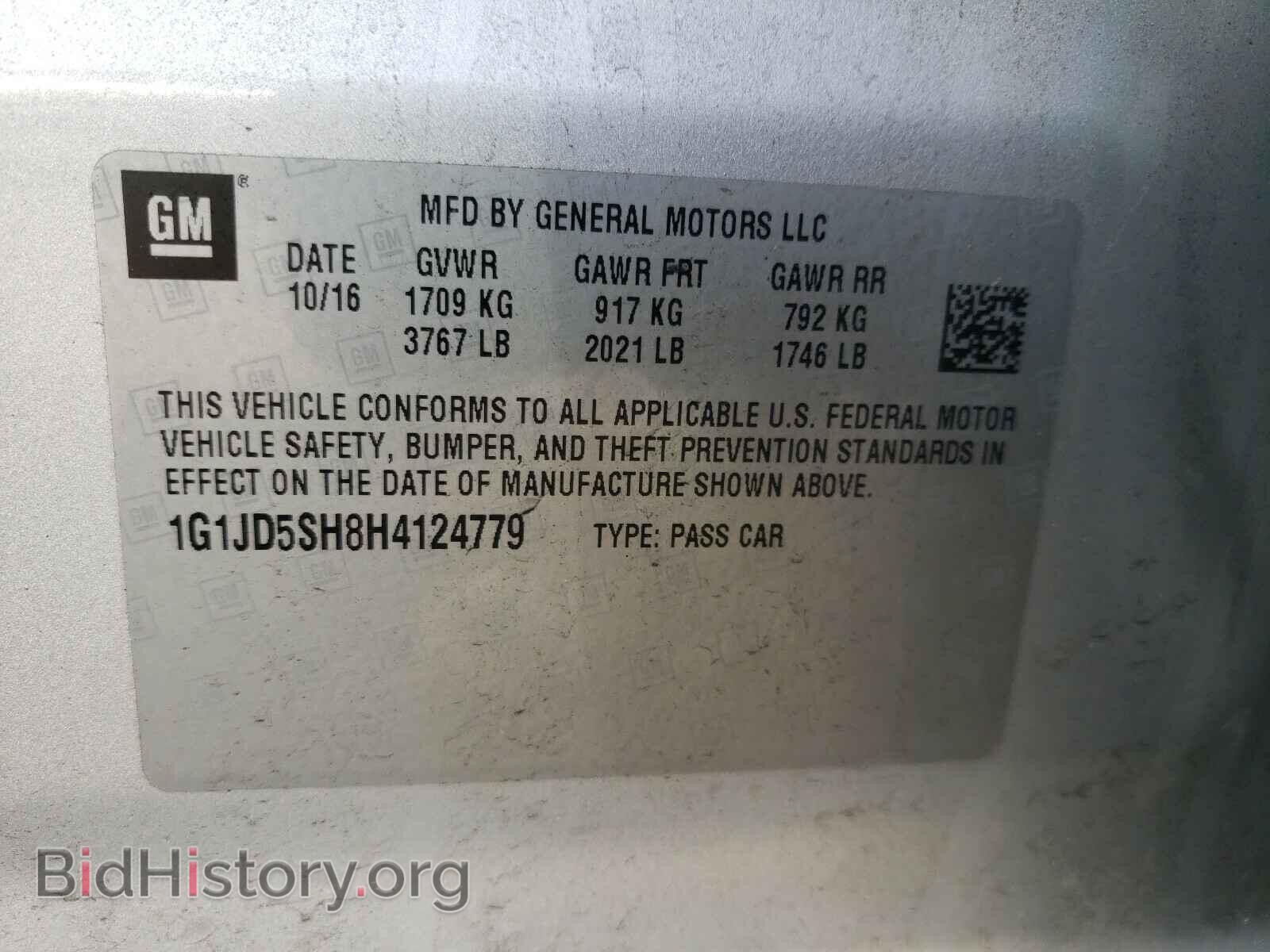 2017 CHEVROLET SONIC - VIN: 1G1JD5SH8H4124779 - Фото 10