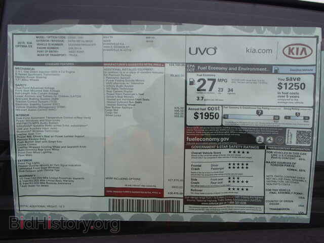2015 KIA OPTIMA - VIN: 5XXGN4A74FG382575 - Фото 10