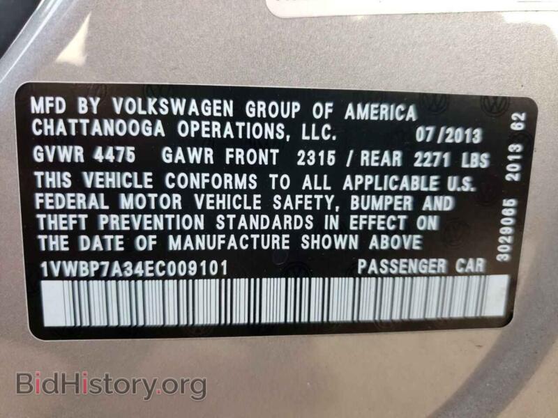 2014 Volkswagen PASSAT (VIN 1VWBP7A34EC009101) — photo 10 of 10