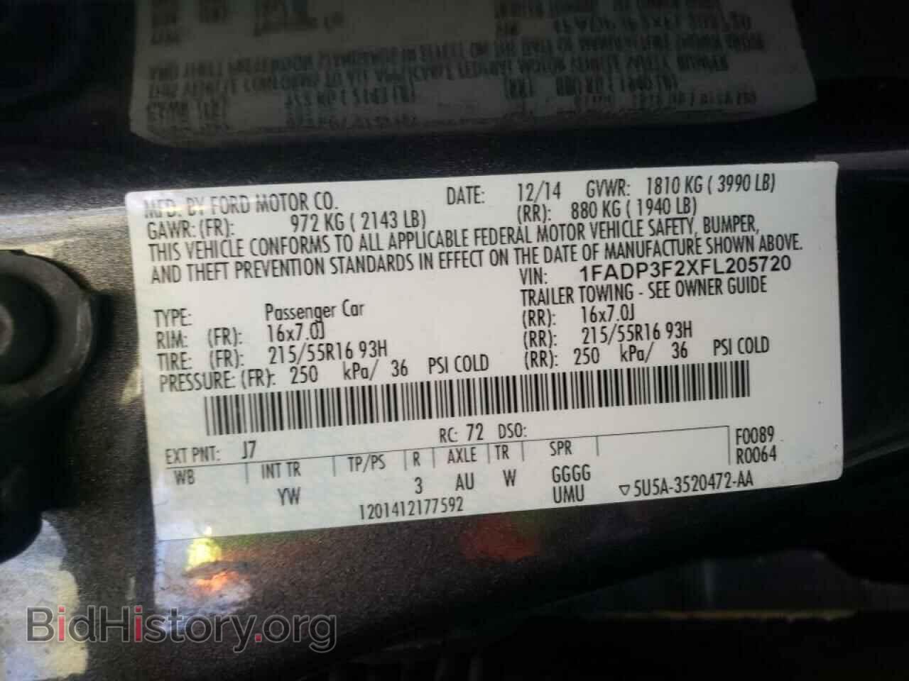 2015 FORD FOCUS - VIN: 1FADP3F2XFL205720 - Фото 10