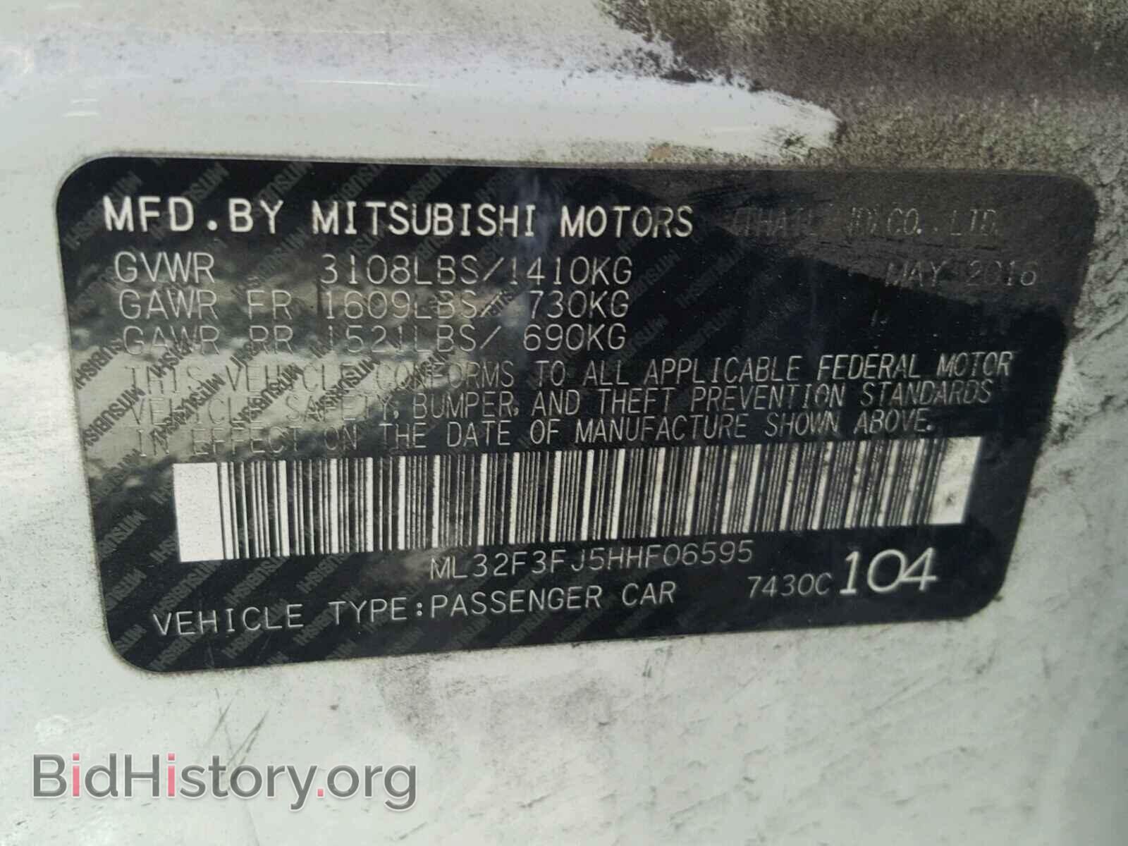 2017 MITSUBISHI MIRAGE - VIN: ML32F3FJ5HHF06595 - Фото 10