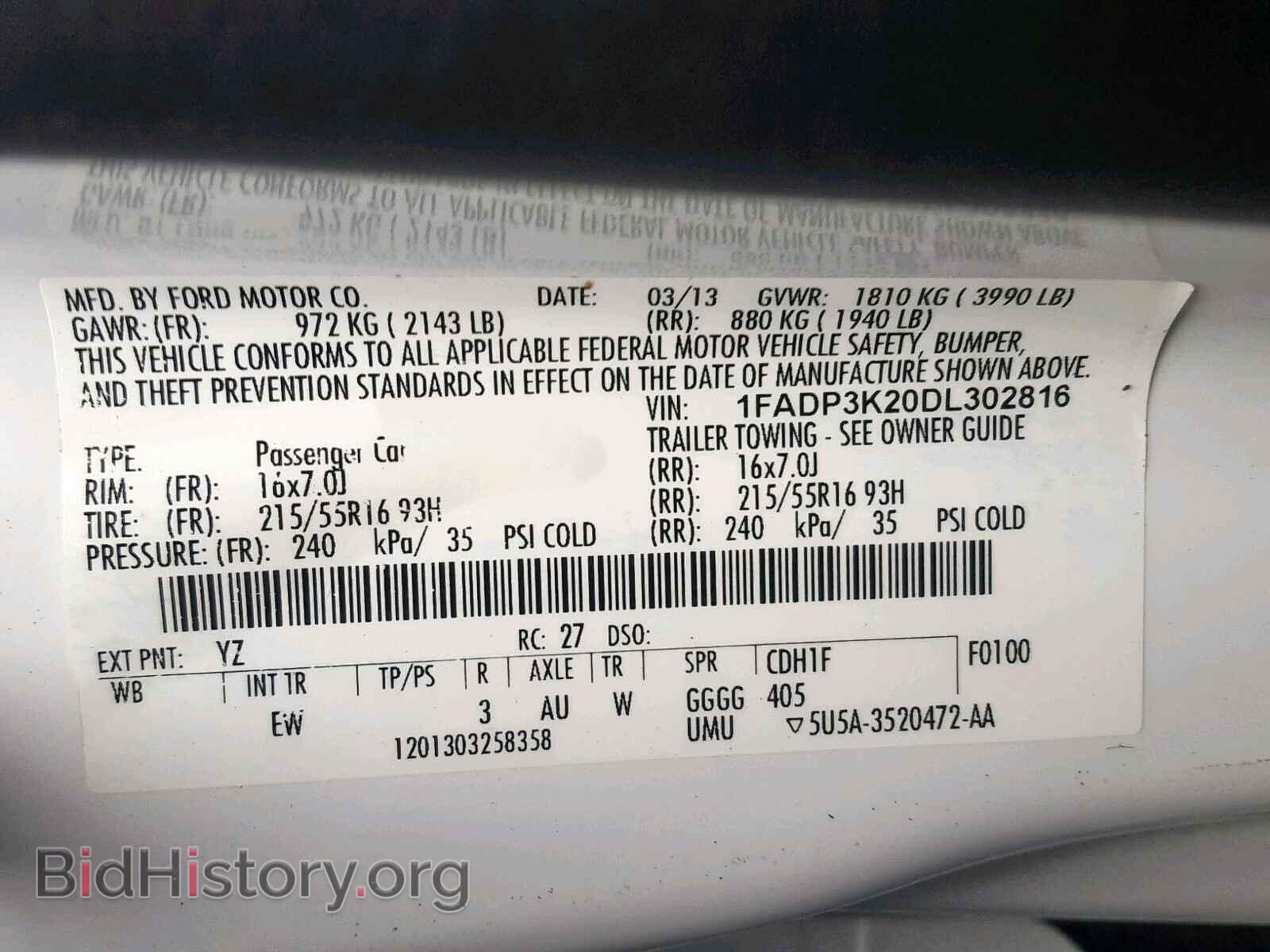 2013 FORD FOCUS SE - VIN: 1FADP3K20DL302816 - Фото 10