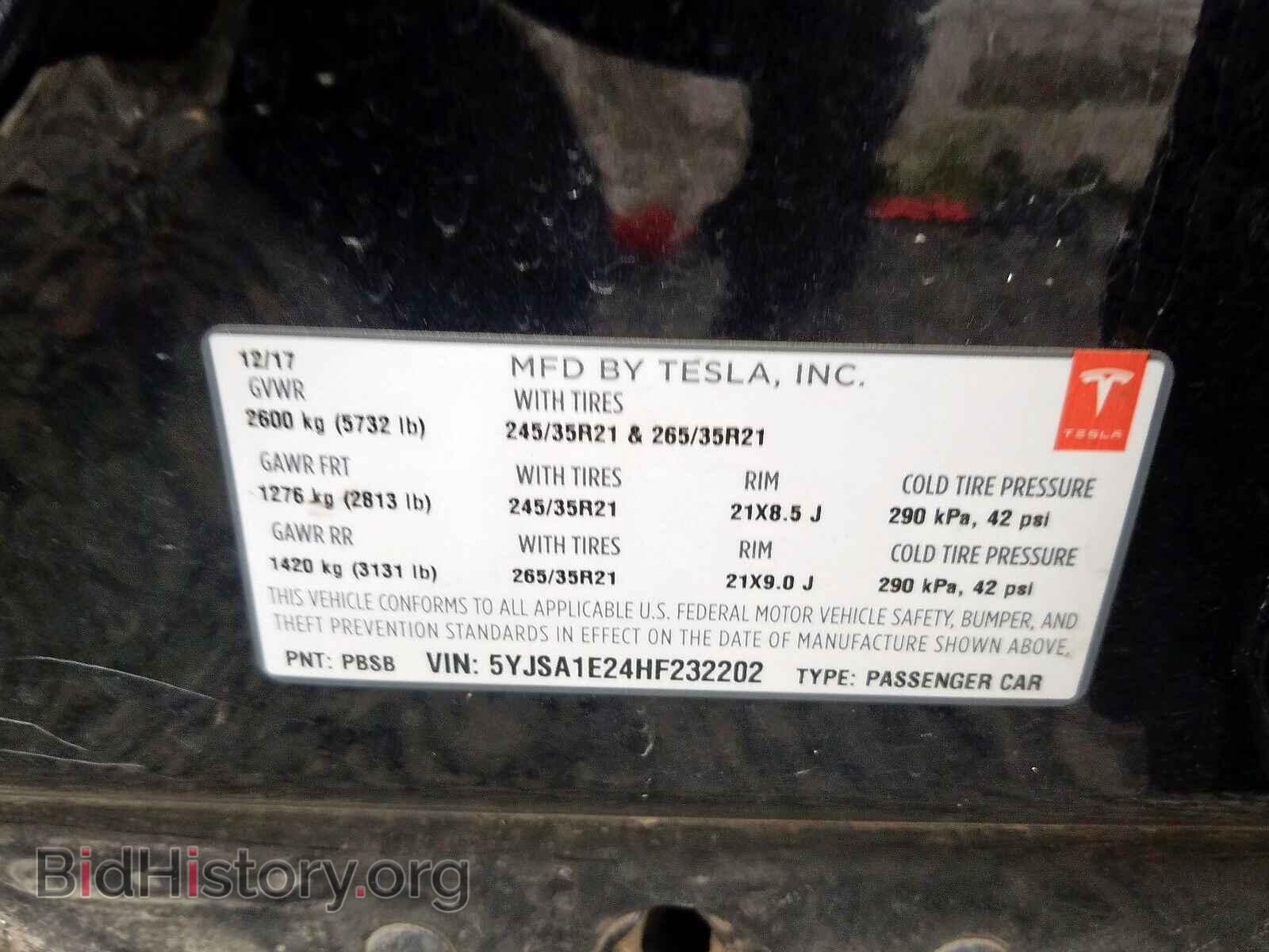 2017 TESLA MODEL S - VIN: 5YJSA1E24HF232202 - Photo 10