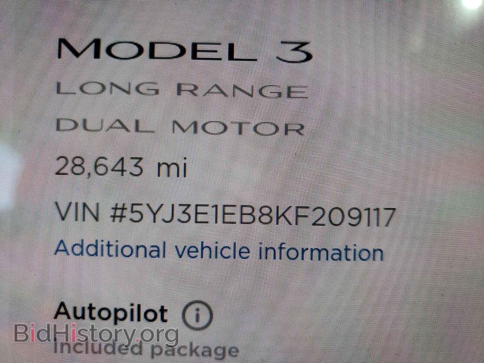 2019 TESLA MODEL 3 - VIN: 5YJ3E1EB8KF209117 - Photo 8