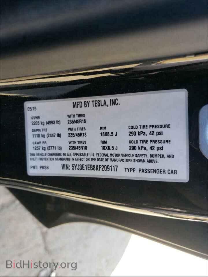 2019 TESLA MODEL 3 - VIN: 5YJ3E1EB8KF209117 - Photo 10