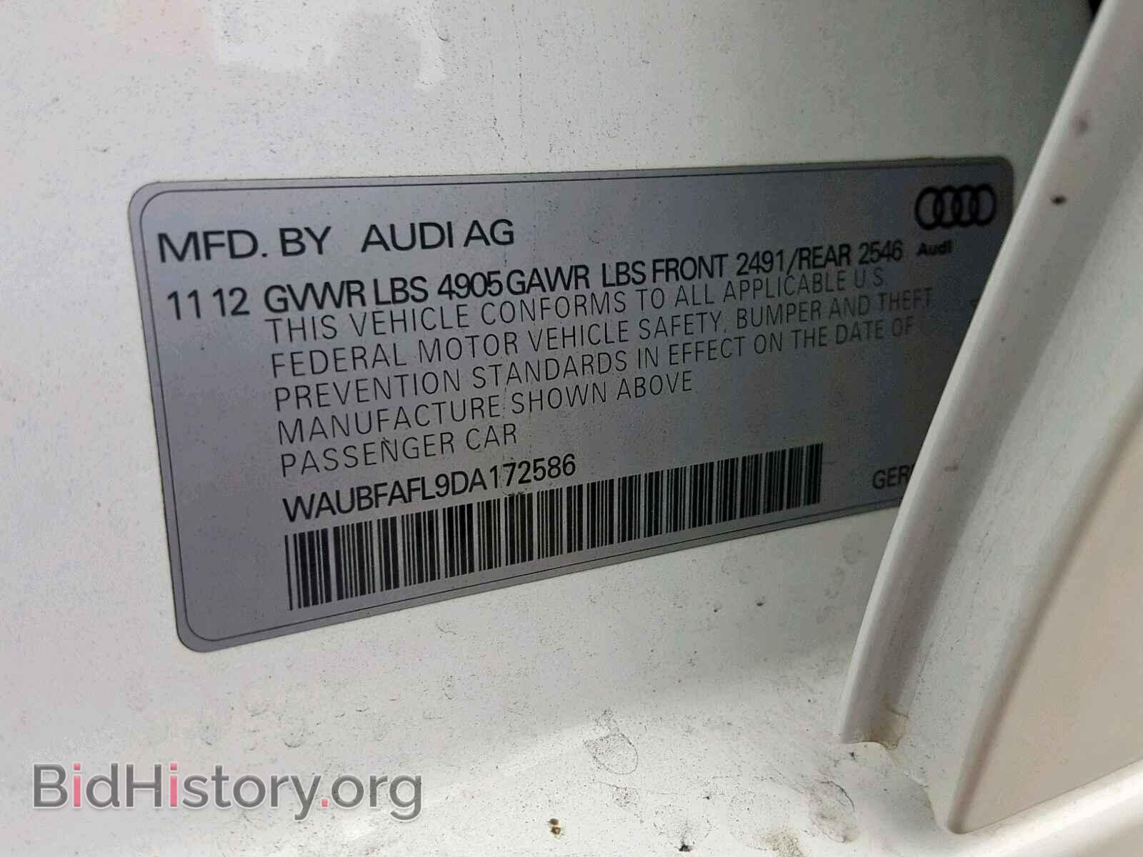 2013 AUDI A4 - VIN: WAUBFAFL9DA172586 - Фото 10