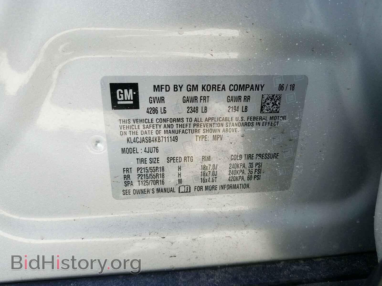 2019 BUICK ENCORE - VIN: KL4CJASB4KB711149 - Photo 10