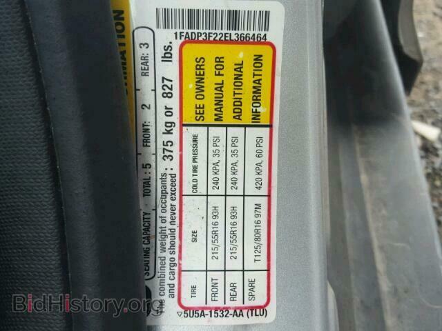 2014 FORD FOCUS - VIN: 1FADP3F22EL366464 - Фото 10
