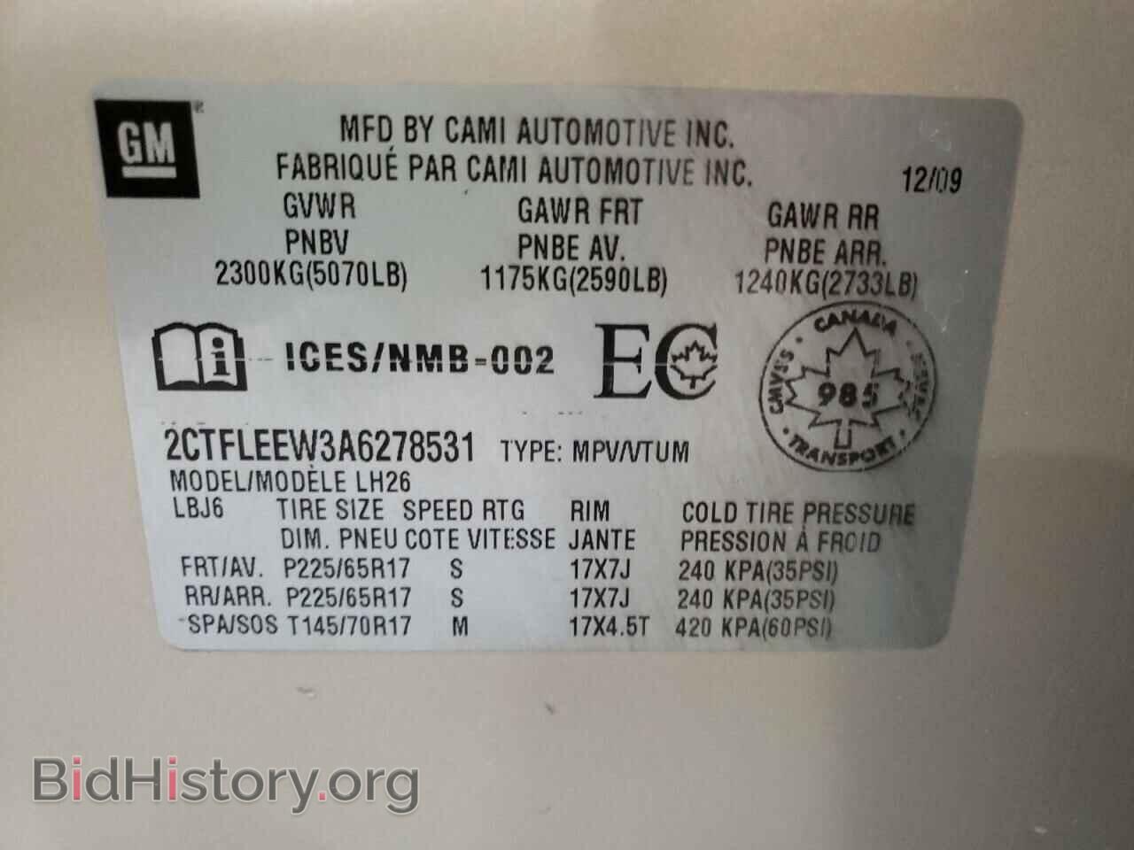 2010 GMC TERRAIN - VIN: 2CTFLEEW3A6278531 - Photo 10