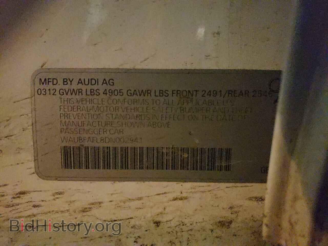 2013 AUDI A4 - VIN: WAUBFAFL8DN002941 - Фото 10