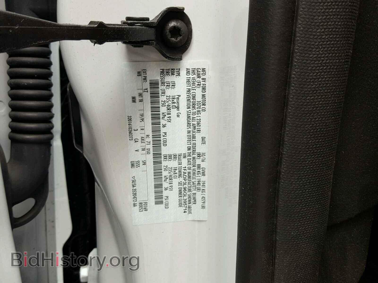 2016 FORD FOCUS - VIN: 1FADP3L96GL395714 - Фото 10