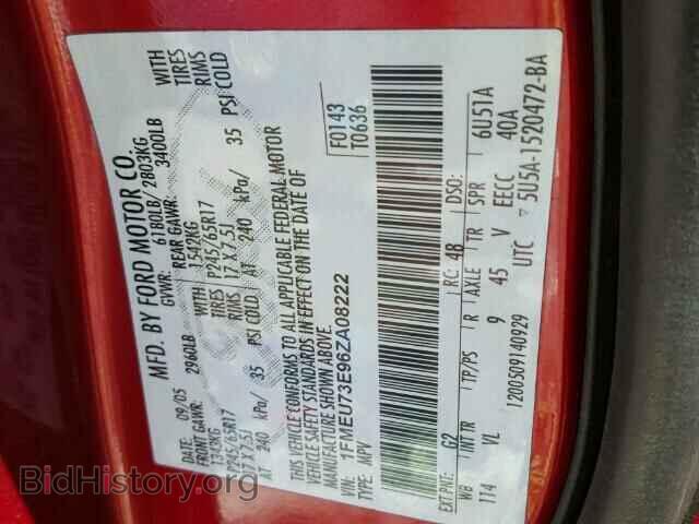 2006 FORD EXPLORER - VIN: 1FMEU73E96ZA08222 - Фото 10