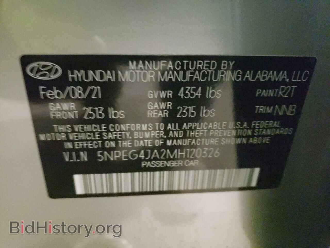 2021 HYUNDAI SONATA - VIN: 5NPEG4JA2MH120326 - Фото 10