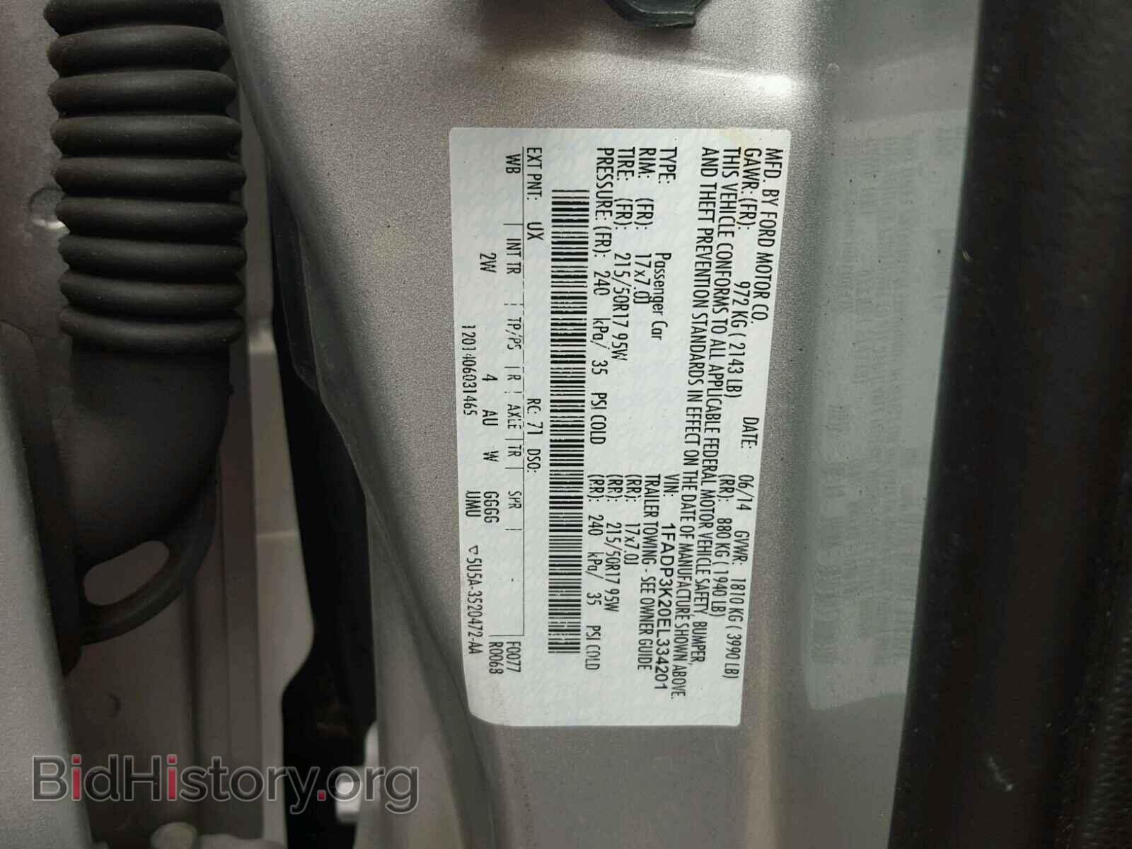 2014 FORD FOCUS - VIN: 1FADP3K20EL334201 - Фото 10