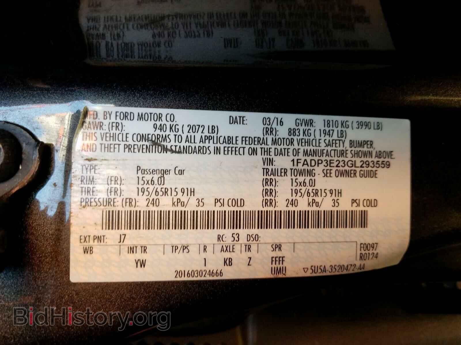 2016 FORD FOCUS - VIN: 1FADP3E23GL293559 - Фото 10