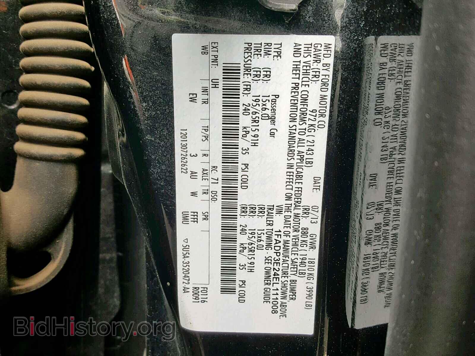 2014 FORD FOCUS - VIN: 1FADP3E24EL111008 - Фото 10
