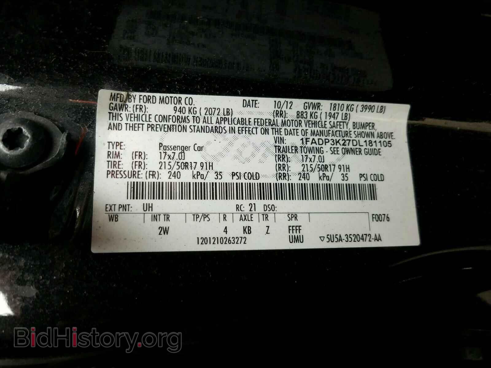 2013 FORD FOCUS - VIN: 1FADP3K27DL181105 - Фото 10