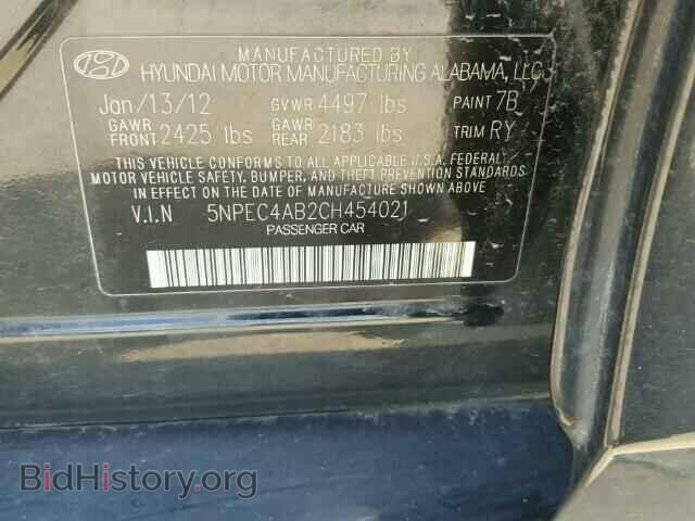 2012 HYUNDAI SONATA - VIN: 5NPEC4AB2CH454021 - Фото 10