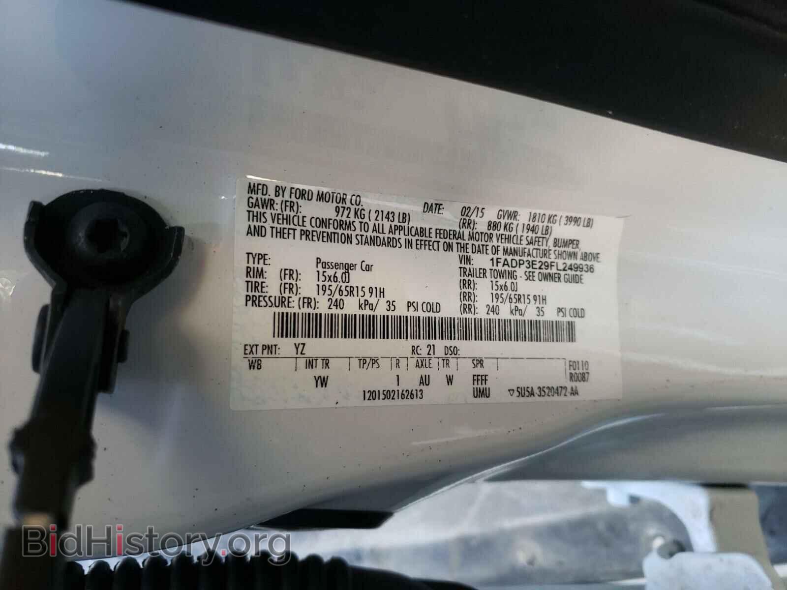 2015 FORD FOCUS - VIN: 1FADP3E29FL249936 - Фото 10