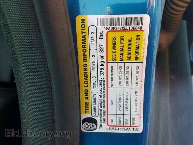 2014 FORD FOCUS - VIN: 1FADP3F2XEL136848 - Фото 10