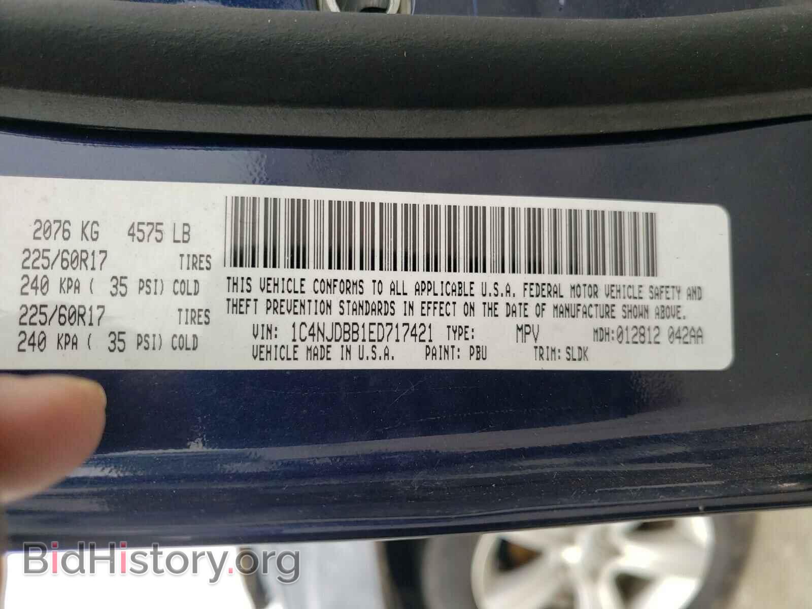 2014 JEEP COMPASS - VIN: 1C4NJDBB1ED717421 - Photo 10