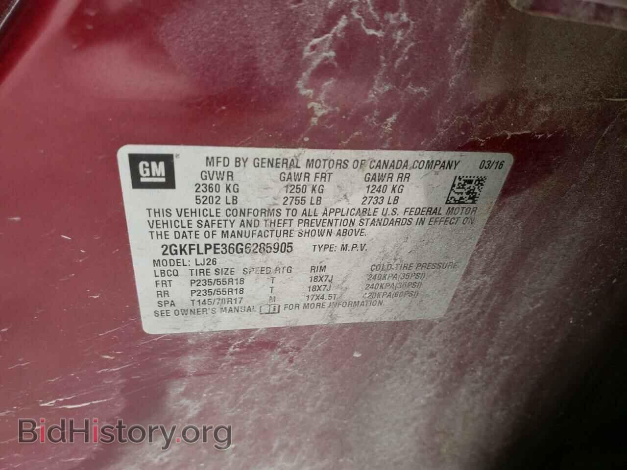 2016 GMC TERRAIN - VIN: 2GKFLPE36G6285905 - Фото 10