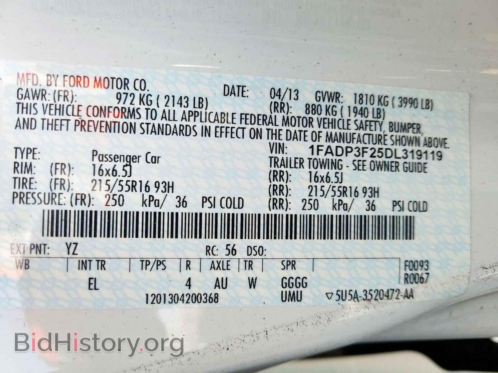 2013 FORD FOCUS - VIN: 1FADP3F25DL319119 - Photo 10