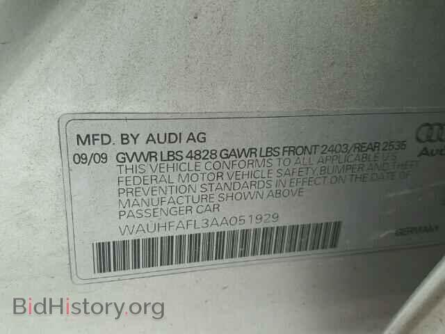 2010 AUDI A4 - VIN: WAUHFAFL3AA051929 - Фото 10