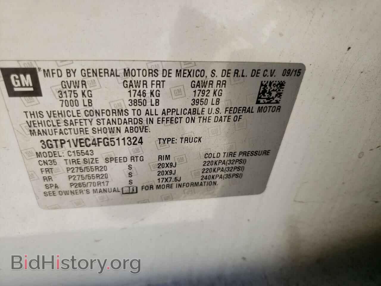 2015 GMC SIERRA - VIN: 3GTP1VEC4FG511324 - Photo 10